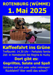 Mistböcke und Mistebienen machen erst eine Kaffeefahrt ins Grüne am 01. Mai 2025